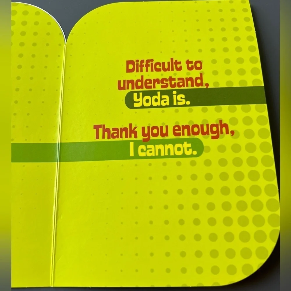 Star Wars Yoda Thank You Card